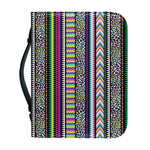 Colorful Leopard Navajo Tribal Print Leather Bible Cover