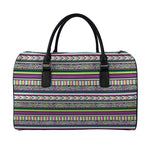 Colorful Leopard Navajo Tribal Print Leather Duffle Bag