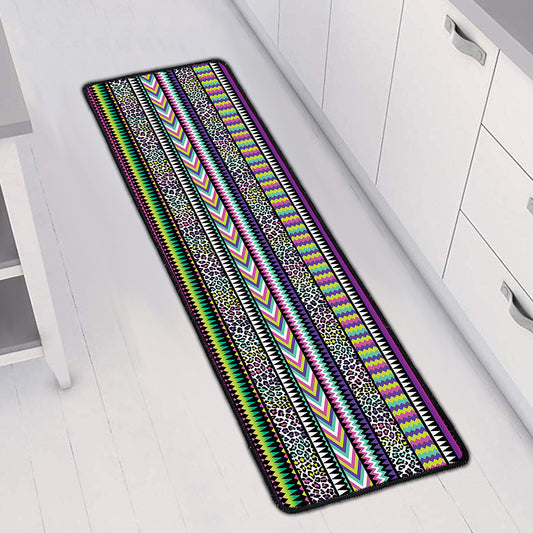 Colorful Leopard Navajo Tribal Print Long Kitchen Mat