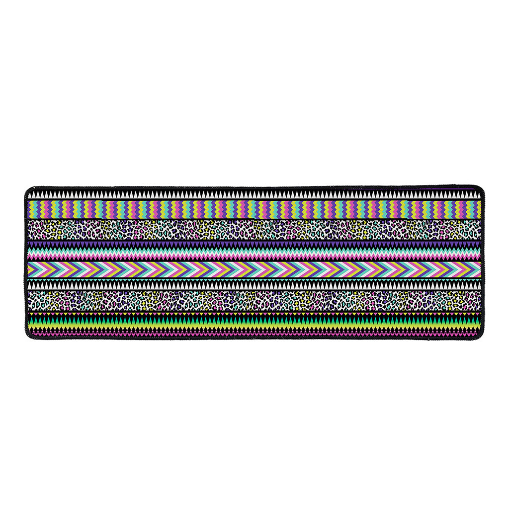 Colorful Leopard Navajo Tribal Print Long Kitchen Mat