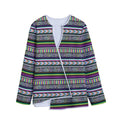 Colorful Leopard Navajo Tribal Print Long Sleeve Short Coat