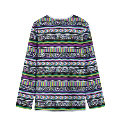 Colorful Leopard Navajo Tribal Print Long Sleeve Short Coat