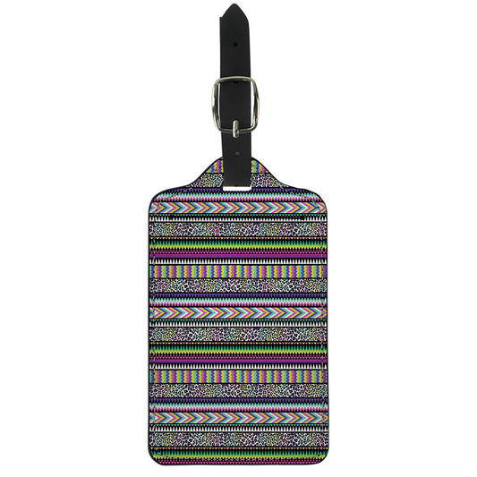 Colorful Leopard Navajo Tribal Print Luggage Tag