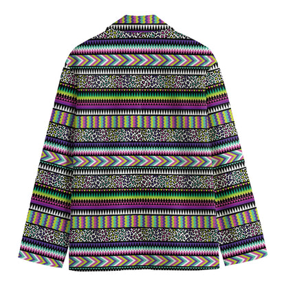 Colorful Leopard Navajo Tribal Print Men's Blazer
