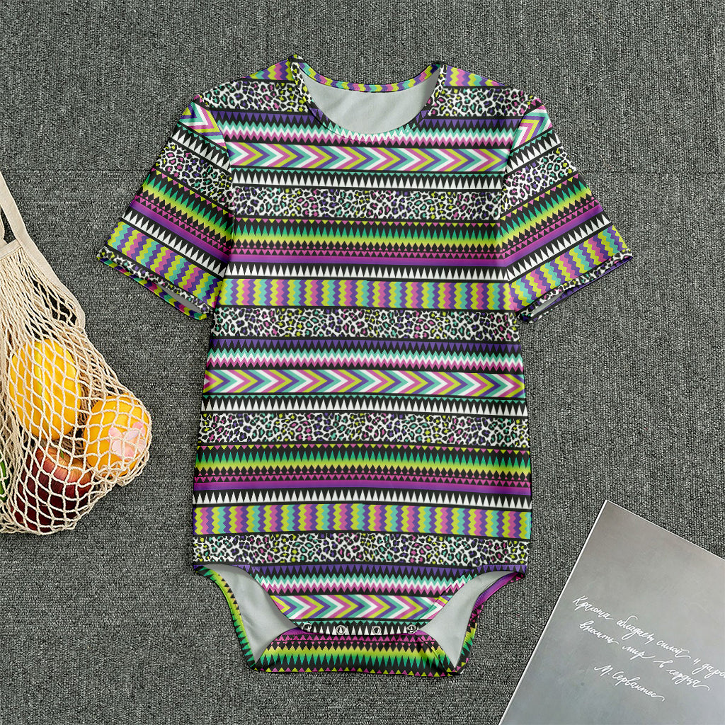 Colorful Leopard Navajo Tribal Print Men's Bodysuit