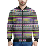 Colorful Leopard Navajo Tribal Print Men's Bomber Jacket