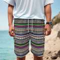 Colorful Leopard Navajo Tribal Print Men's Cargo Shorts