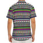 Colorful Leopard Navajo Tribal Print Men's Deep V-Neck Shirt