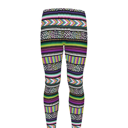 Colorful Leopard Navajo Tribal Print Men's leggings