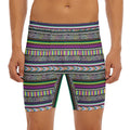 Colorful Leopard Navajo Tribal Print Men's Long Boxer Briefs