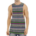 Colorful Leopard Navajo Tribal Print Men's Muscle Tank Top