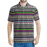 Colorful Leopard Navajo Tribal Print Men's Polo Shirt