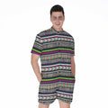 Colorful Leopard Navajo Tribal Print Men's Romper