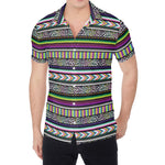 Colorful Leopard Navajo Tribal Print Men's Shirt
