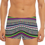 Colorful Leopard Navajo Tribal Print Men's Short Boxer Briefs