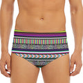 Colorful Leopard Navajo Tribal Print Men's Triangle Swim Briefs