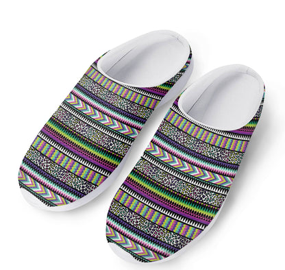 Colorful Leopard Navajo Tribal Print Mesh Casual Shoes