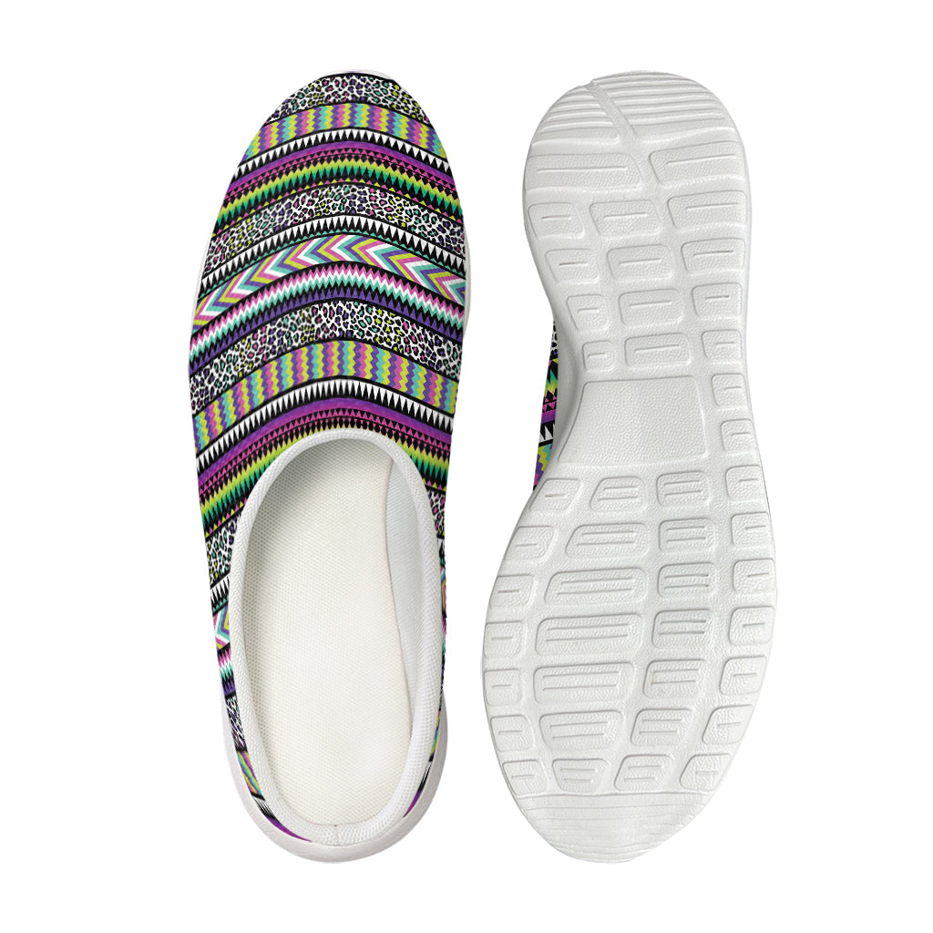 Colorful Leopard Navajo Tribal Print Mesh Casual Shoes