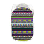 Colorful Leopard Navajo Tribal Print Mesh Laundry Hamper