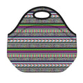 Colorful Leopard Navajo Tribal Print Neoprene Lunch Bag