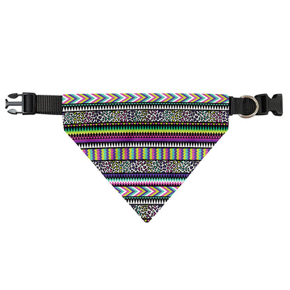 Colorful Leopard Navajo Tribal Print Over The Collar Dog Bandana
