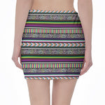 Colorful Leopard Navajo Tribal Print Pencil Mini Skirt