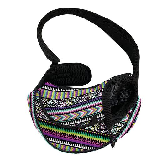 Colorful Leopard Navajo Tribal Print Pet Sling Carrier