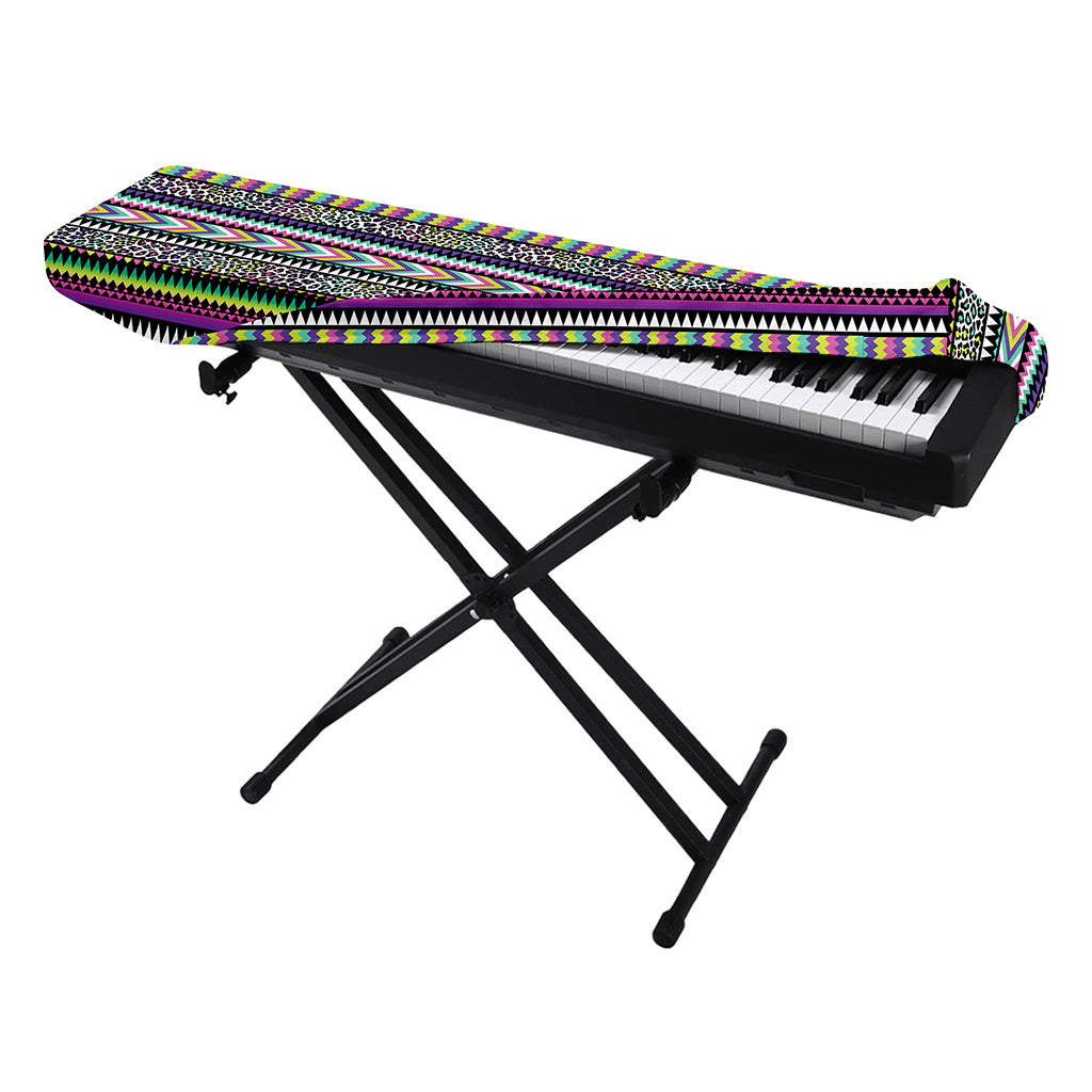 Colorful Leopard Navajo Tribal Print Piano Keyboard Cover