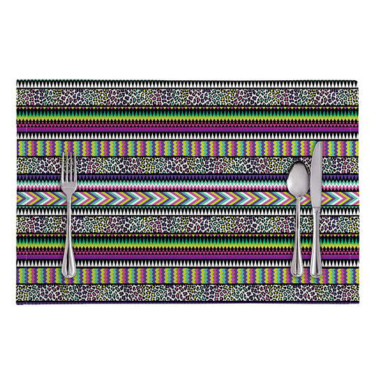 Colorful Leopard Navajo Tribal Print Placemat