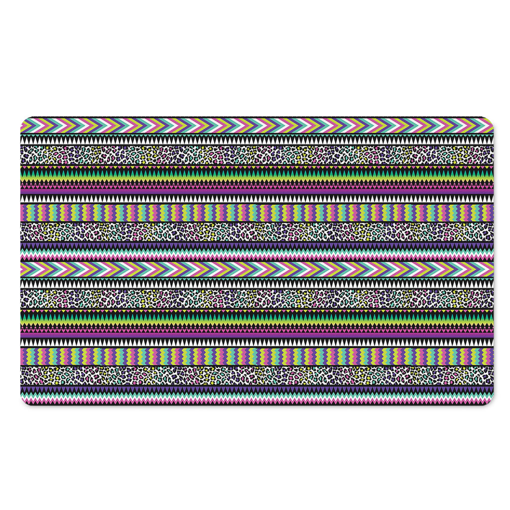 Colorful Leopard Navajo Tribal Print Polyester Doormat