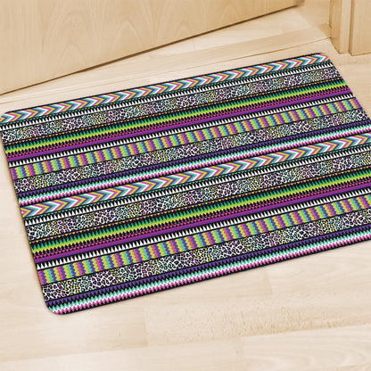 Colorful Leopard Navajo Tribal Print Polyester Doormat