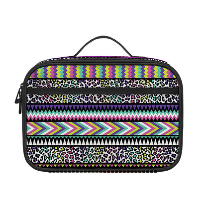 Colorful Leopard Navajo Tribal Print Portable Lunch Bag