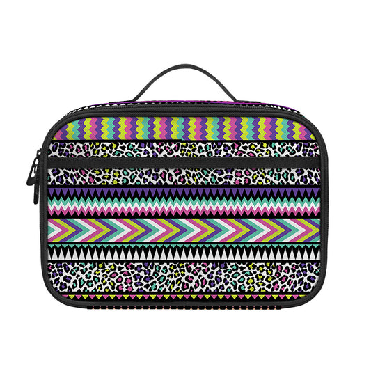Colorful Leopard Navajo Tribal Print Portable Lunch Bag