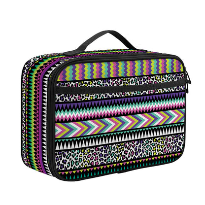 Colorful Leopard Navajo Tribal Print Portable Lunch Bag