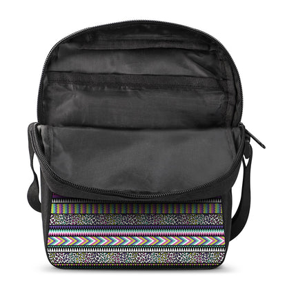 Colorful Leopard Navajo Tribal Print Rectangular Crossbody Bag