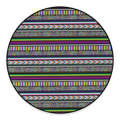 Colorful Leopard Navajo Tribal Print Round Floor Mat