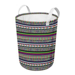 Colorful Leopard Navajo Tribal Print Round Laundry Basket