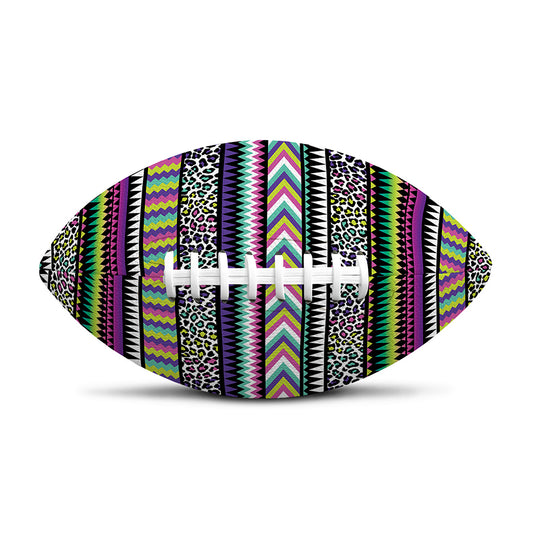 Colorful Leopard Navajo Tribal Print Rugby Ball