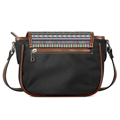 Colorful Leopard Navajo Tribal Print Saddle Bag