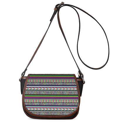 Colorful Leopard Navajo Tribal Print Saddle Bag
