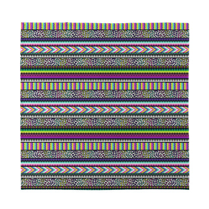 Colorful Leopard Navajo Tribal Print Silk Bandana