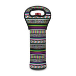Colorful Leopard Navajo Tribal Print Single Neoprene Wine Tote