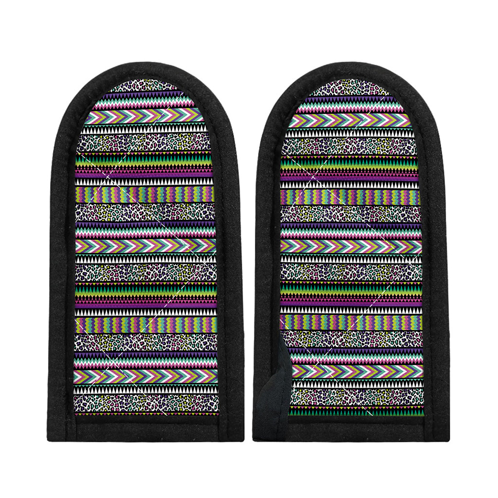 Colorful Leopard Navajo Tribal Print Skillet Handle Cover