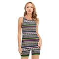 Colorful Leopard Navajo Tribal Print Sleeveless One Piece Swimsuit