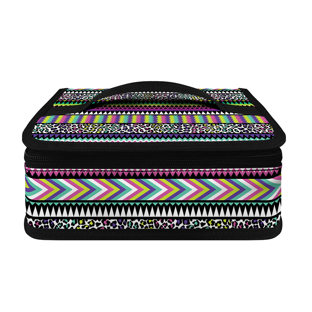 Colorful Leopard Navajo Tribal Print Small Lunch Bag