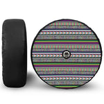 Colorful Leopard Navajo Tribal Print Tire Cover With Camera Hole