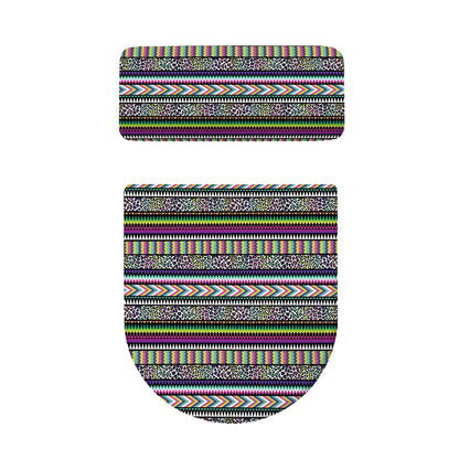 Colorful Leopard Navajo Tribal Print Toilet Lid And Tank Cover Set