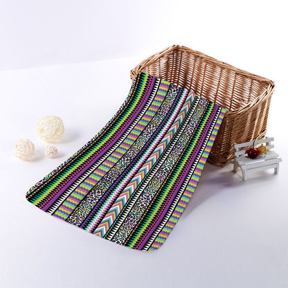 Colorful Leopard Navajo Tribal Print Towel
