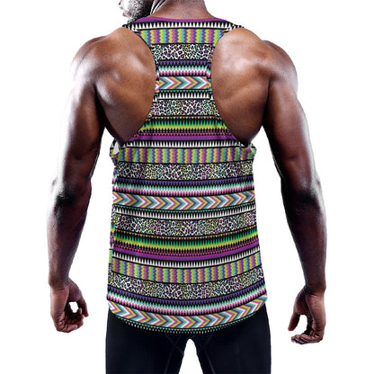 Colorful Leopard Navajo Tribal Print Training Tank Top