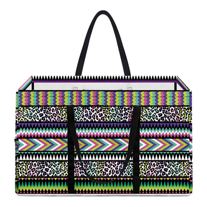 Colorful Leopard Navajo Tribal Print Utility Tote Bag